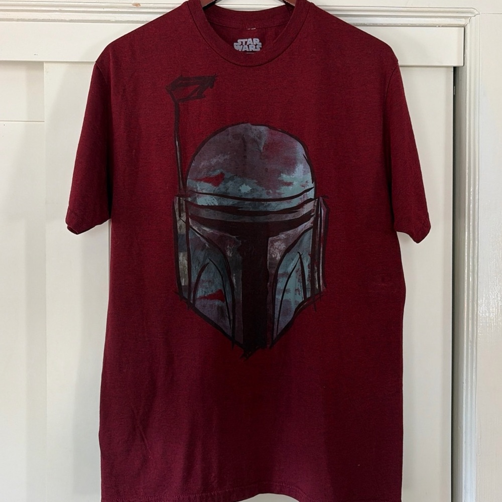 Star Wars Men's Burgundy Boba Fett Tee